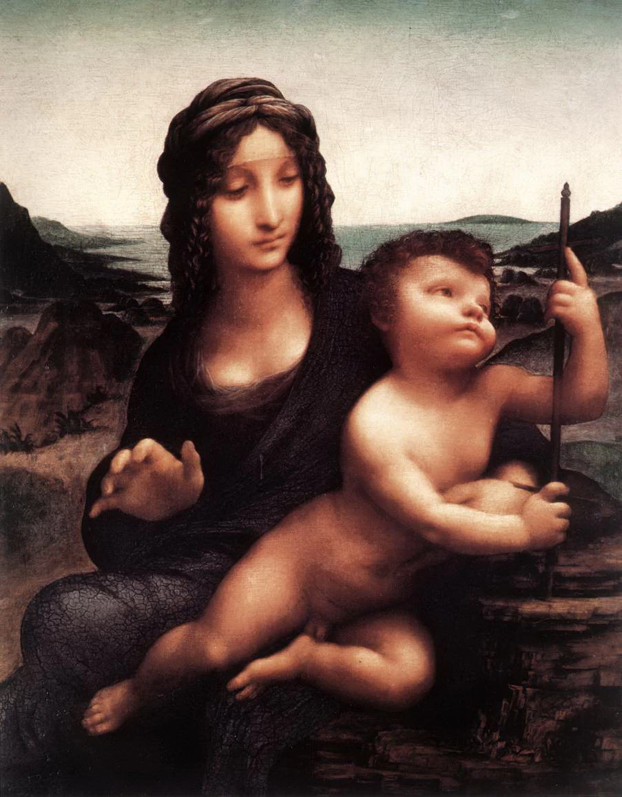 35-Madonna col Bambino, o Madonna dei fusi - National Gallery of Scotland, Edinburgh - atribuito Leonado e allievi